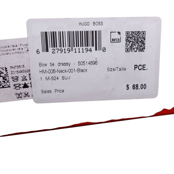 NWT Hugo Boss Men's Dressy Bow Tie With Jacquard Pattern Black 100% Silk - Picture 8 of 8